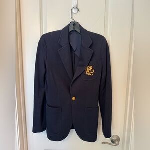 Polo Ralph Lauren Navy Blazer with Gold Emblem size 2